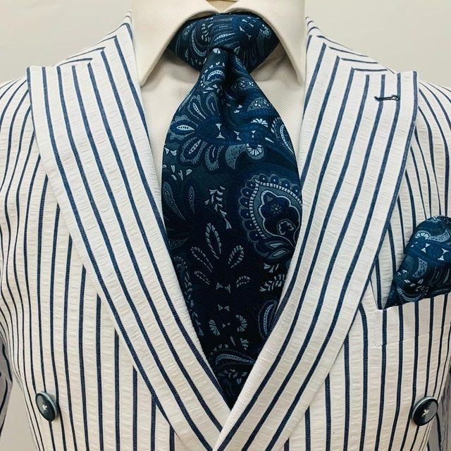 Double Breasted Stripe Tailored Seersucker Suit for Men - China Suits and  Suits for Men price | Made-in-China.com